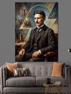 Nikola Tesla Klasik Portresi Kanvas Tablo