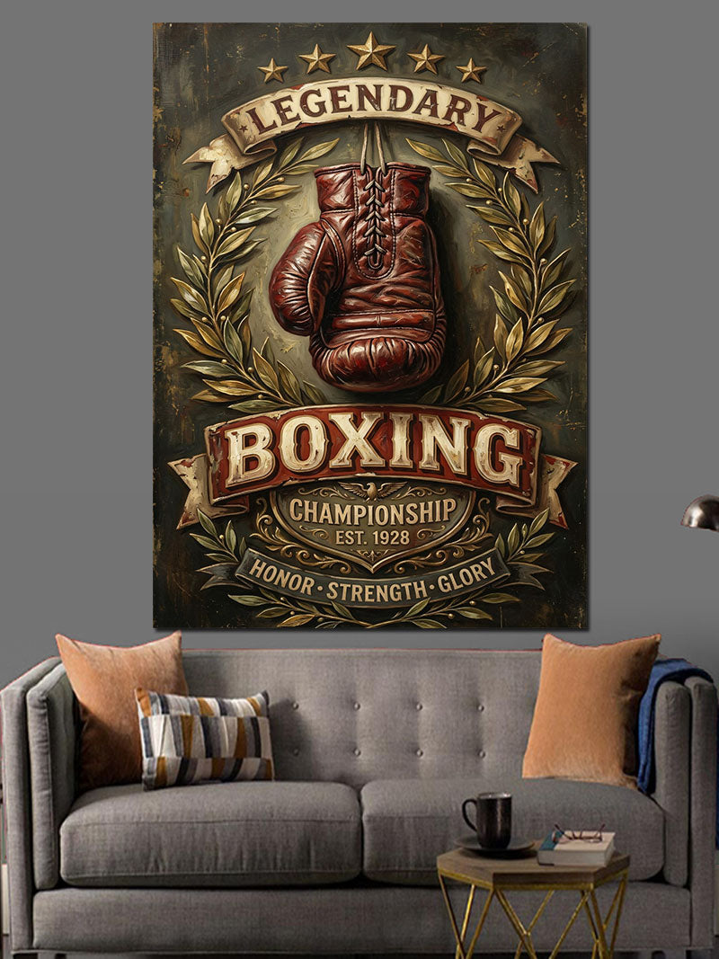 "Legendary Boxing" Boks Eldiveni Kanvas Tablo