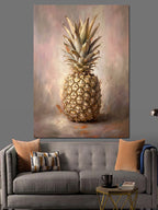 Sepya Tonlarında Taze Ananas Portresi Kanvas Tablo