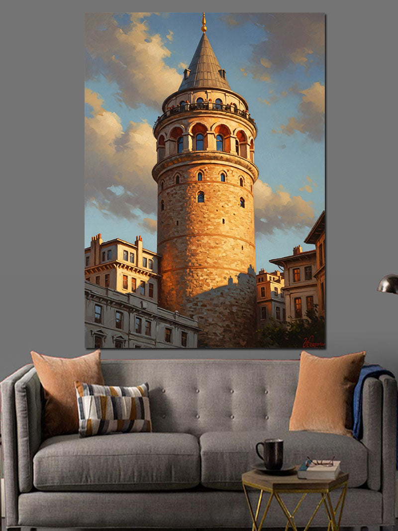 Galata Kulesi Gün Batımı Manzarası Kanvas Tablo