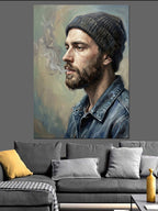 Bereli Adam Portresi Modern Sanat Kanvas Tablo