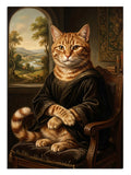 Ünlü Mona Lisa tablosuna kedi figürüyle yapılmış eğlenceli yorum.