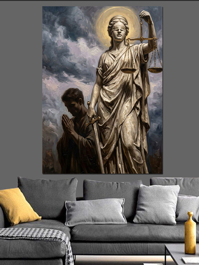 Adalet Tanrıçası Themis Heykeli Sanatı Kanvas Tablo