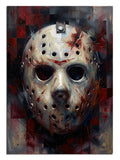 13. Cuma filminden ikonik hokey maskeli Jason portresi.