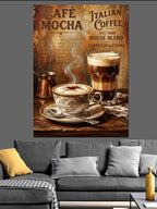 Cafe Mocha Nostaljik Reklam Afişi Kanvas Tablo