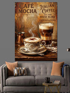 Cafe Mocha Nostaljik Reklam Afişi Kanvas Tablo