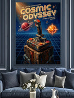 Cosmic Odyssey Retro Oyun Afişi Kanvas Tablo
