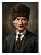 Kalpağı ve resmi kıyafetiyle Ulu Önder Mustafa Kemal Atatürk.