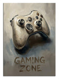 "Gaming Zone" yazılı, joystick simgeli modern pano.