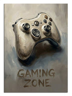 "Gaming Zone" yazılı, joystick simgeli modern pano.