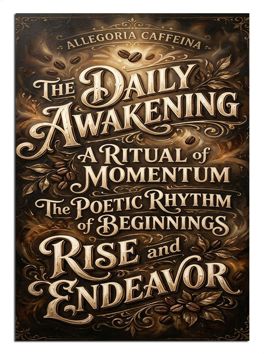 "The Daily Awakening" yazılı şık tipografik tasarım.