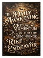 "The Daily Awakening" yazılı şık tipografik tasarım.