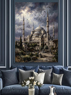 İstanbul Sultanahmet Camii Ve Kuşlar Kanvas Tablo