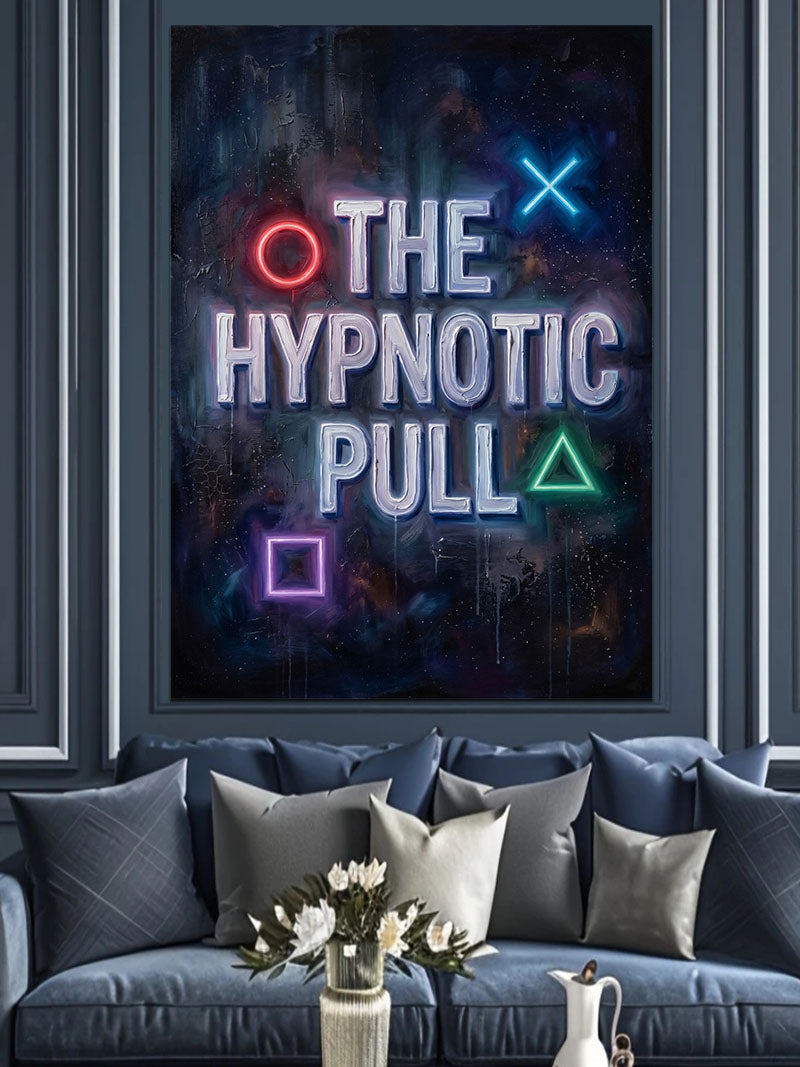 Hypnotic Pull Neon Oyun Tasarımı Kanvas Tablo