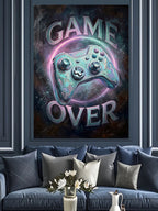 Game Over Neon Oyun Tabelası Kanvas Tablo
