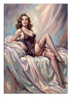 Yumuşak ışıkta yatakta uzanan estetik kadın figürü.