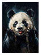 Galaksi içinde havada duran masalsı panda figürü.