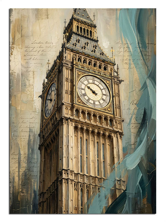 Londra'nın ikonik simgesi Big Ben kulesinin nostaljik çekimi.
