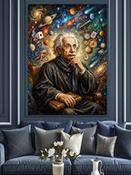 Formüller Ve Gezegenler İçinde Einstein Kanvas Tablo