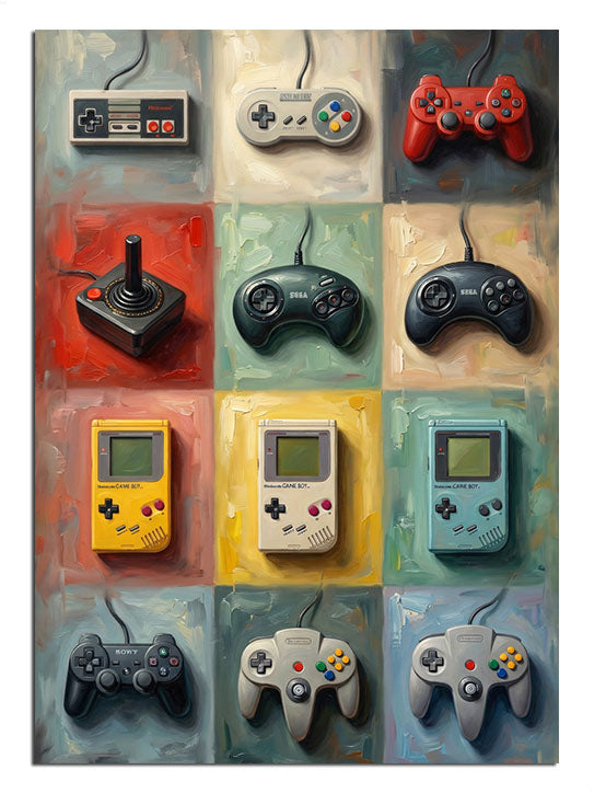 90'lı yılların el atarileri ve konsollarının dizilimi.