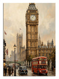 Londra'nın simgesi saat kulesi ve nostaljik otobüs.