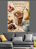 Çikolatalı Smoothie Hazırlanışı Afiş Kanvas Tablo