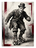 Sinemanın efsane ismi Charlie Chaplin'in patenle imtihanı.
