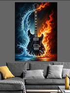 Ateş Ve Buz Elektro Gitar Kanvas Tablo
