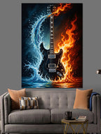 Ateş Ve Buz Elektro Gitar Kanvas Tablo