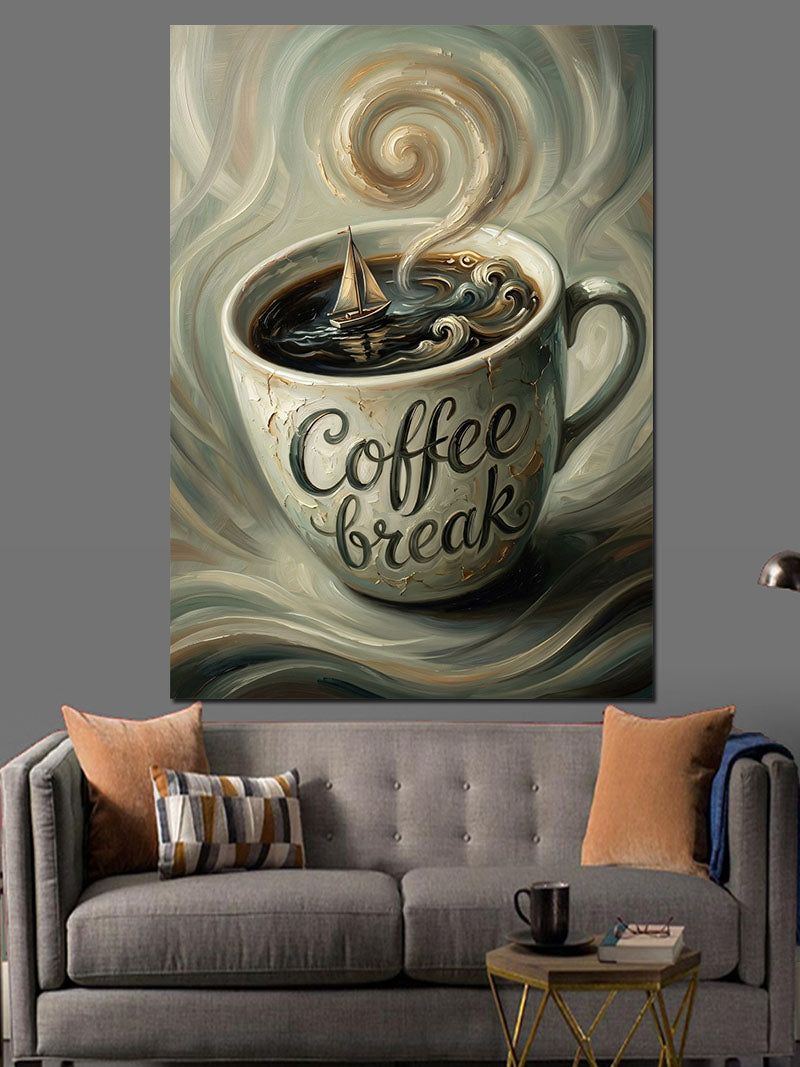 Buharı Tüten Coffee Break Kahve Kanvas Tablo