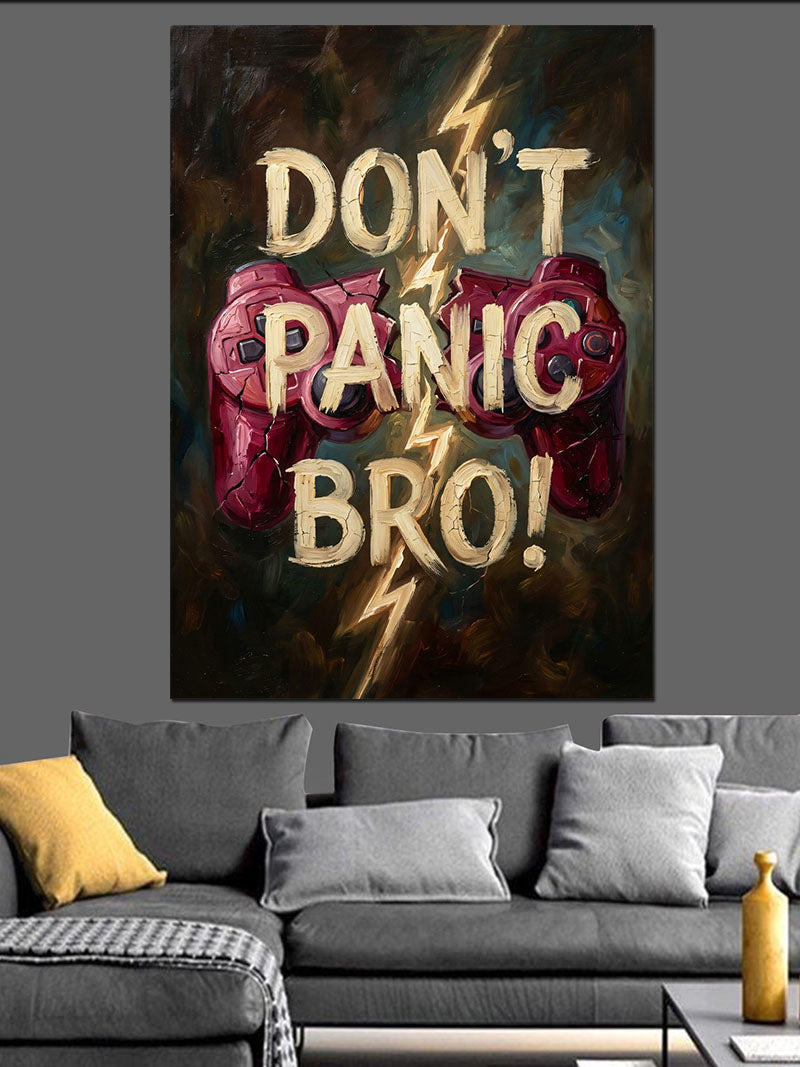 Don't Panic Bro Yazılı Kalp Kanvas Tablo