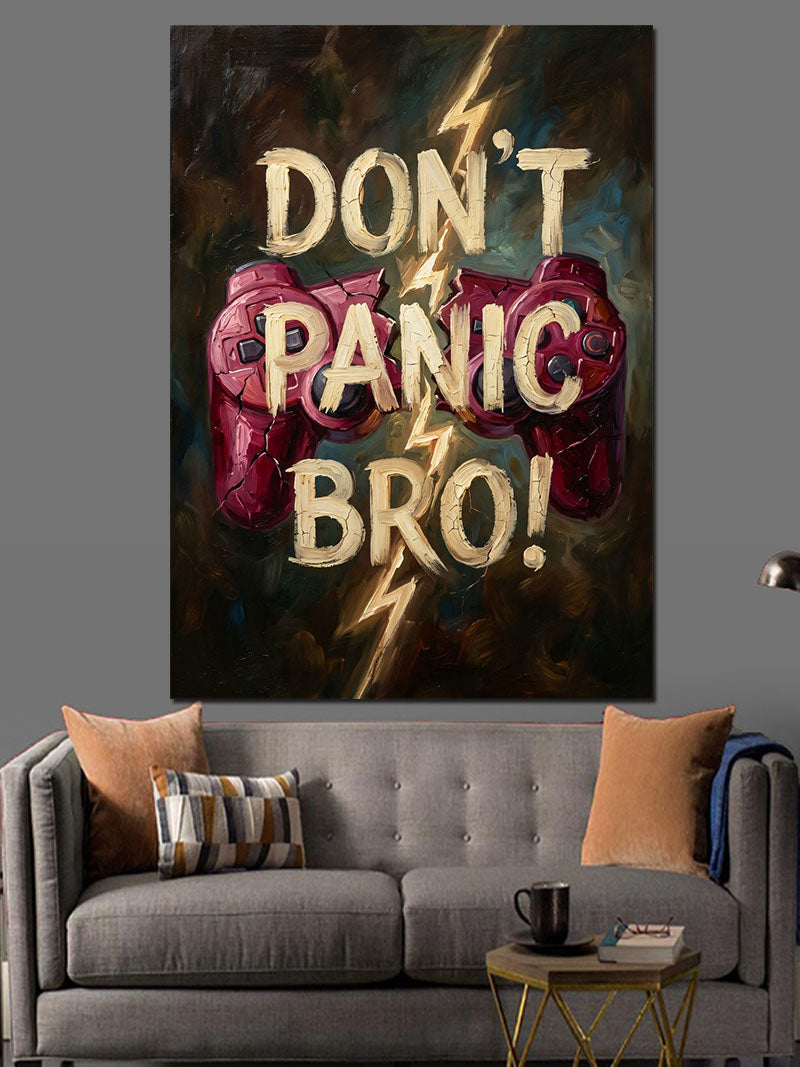 Don't Panic Bro Yazılı Kalp Kanvas Tablo