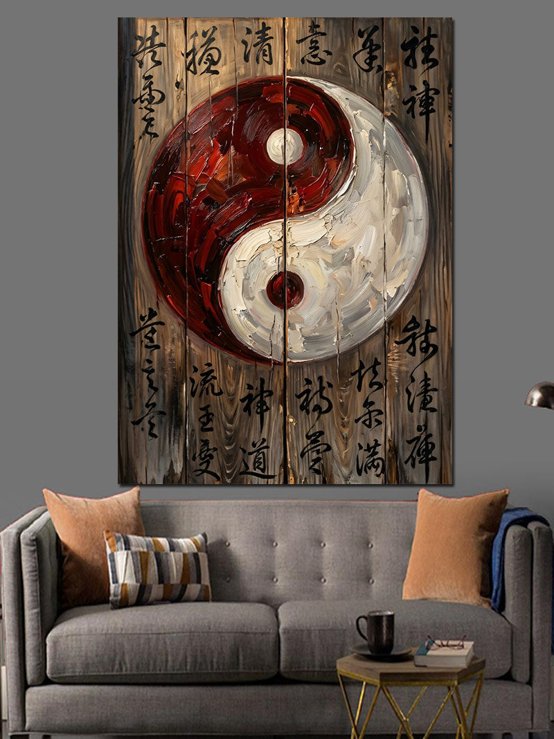 Yin Yang Temalı Uzakdoğu Sanatı Kanvas Tablo
