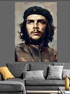 Che Guevara İkonik Bereli Portre Kanvas Tablo