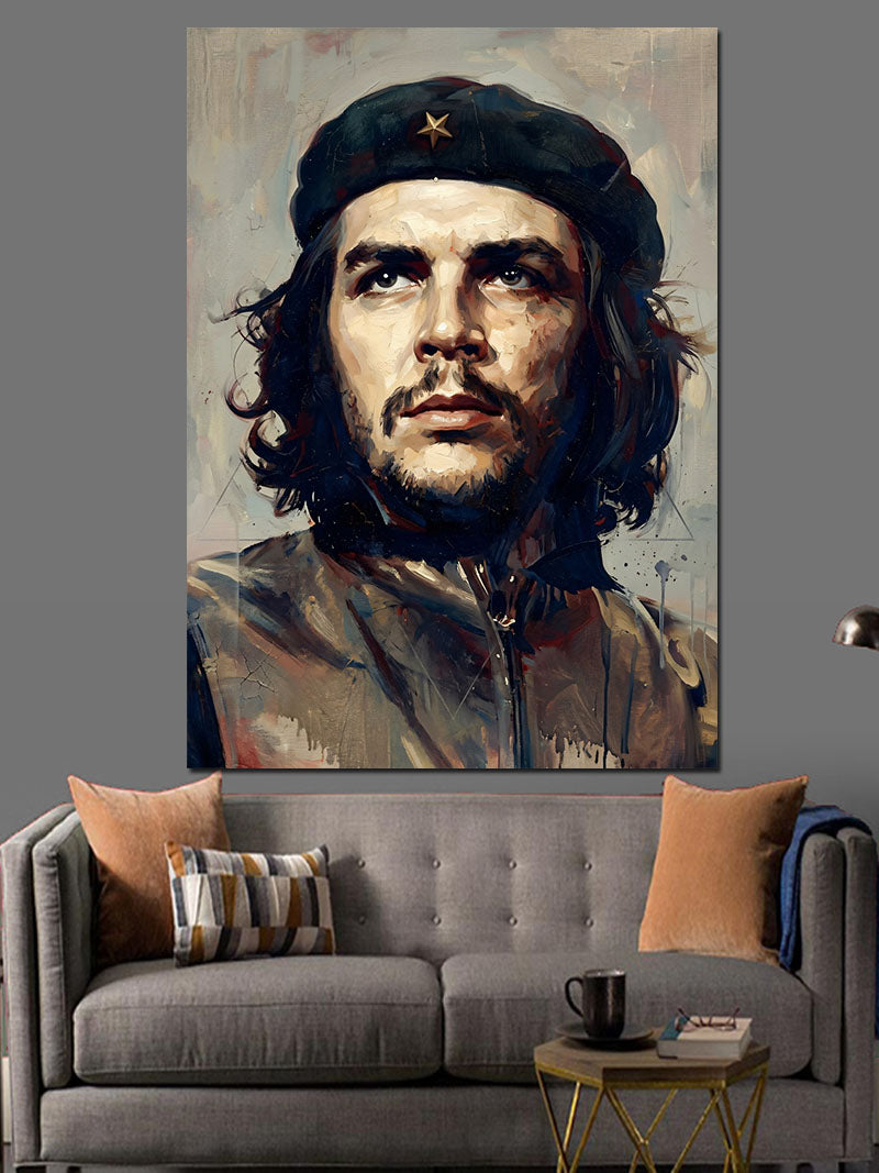 Che Guevara İkonik Bereli Portre Kanvas Tablo