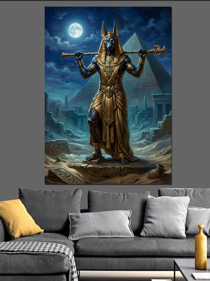 Mısır Tanrısı Anubis Mitolojik Tablo Kanvas Tablo