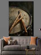 Trampet Üzerinde Duran Bagetler Tablosu Kanvas Tablo