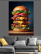 Kat Kat Büyük Lezzetli Burger Kanvas Tablo