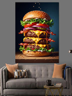 Kat Kat Büyük Lezzetli Burger Kanvas Tablo