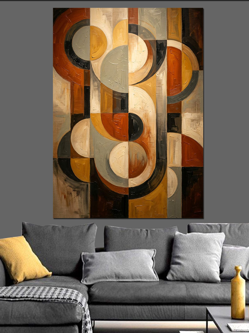 Geometrik Modern Sanat Soyut Desen Kanvas Tablo
