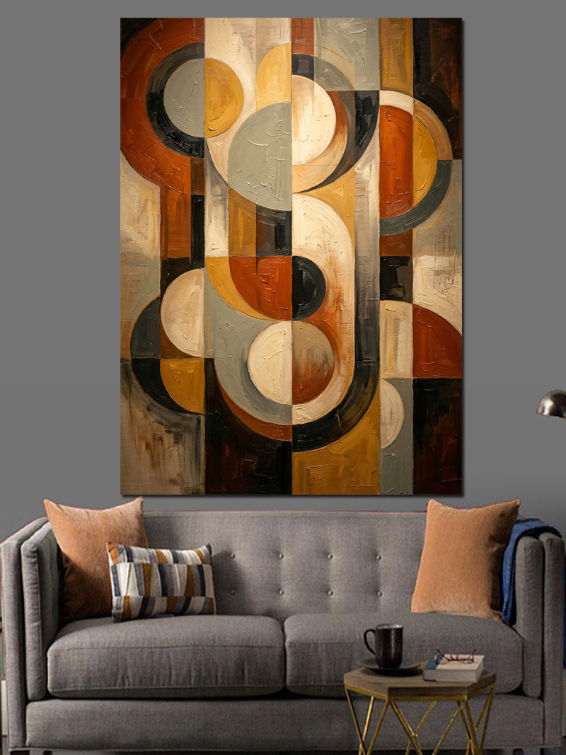 Geometrik Modern Sanat Soyut Desen Kanvas Tablo