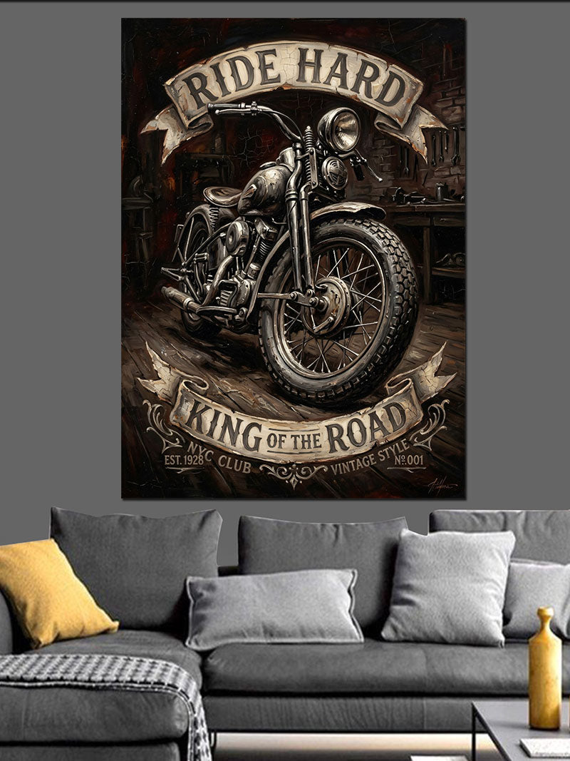 King Of The Road Motosiklet Kanvas Tablo