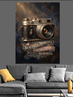 Beautiful Moments Vintage Kamera Tabelası Kanvas Tablo