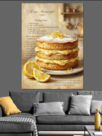 Lemon Cake Yazılı Mutfak Tabelası Kanvas Tablo