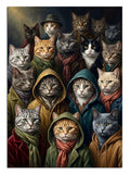 Bir arada duran birçok farklı kedi cinsinin kolajı.