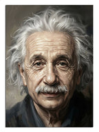 Ünlü dahi Albert Einstein'ın karakteristik sanatsal portresi.