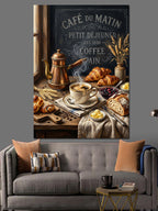 Cafe Du Matin Retro Mutfak Kanvas Tablo