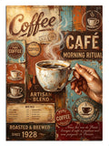 "Coffee Cafe" yazılı, klasik kahve fincanı reklam görseli.