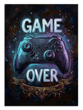 Oyun kumandası görseli ve "Game Over" yazılı pano.