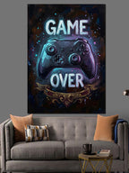 Game Over Yazılı Neon Oyun Tabelası Kanvas Tablo